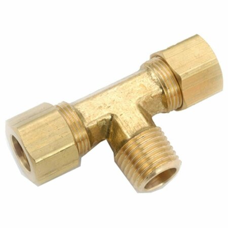 ANDERSON METALS 750072-1008 .63 in. Compression x .5 in. Male Pipe Thread Brass Tee 134207